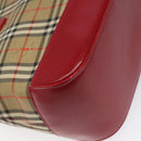 BURBERRY Nova Check Hand Bag Canvas Beige Auth 114246-13