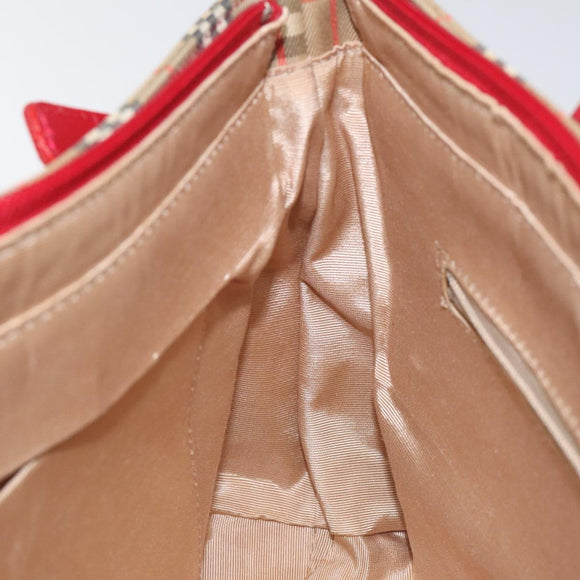 BURBERRY Nova Check Hand Bag Canvas Beige Auth 114246