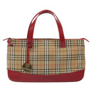 BURBERRY Nova Check Hand Bag Canvas Beige Auth 114246-2