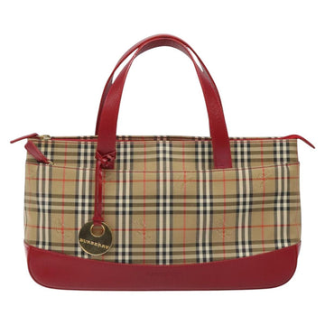 BURBERRY Nova Check Hand Bag Canvas Beige Auth 114246 - 0