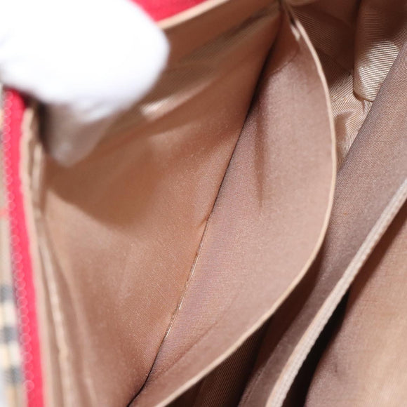 BURBERRY Nova Check Hand Bag Canvas Beige Auth 114246