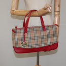 BURBERRY Nova Check Hand Bag Canvas Beige Auth 114246-22
