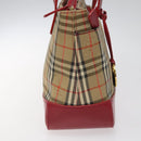 BURBERRY Nova Check Hand Bag Canvas Beige Auth 114246-4
