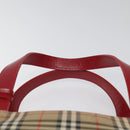 BURBERRY Nova Check Hand Bag Canvas Beige Auth 114246-8