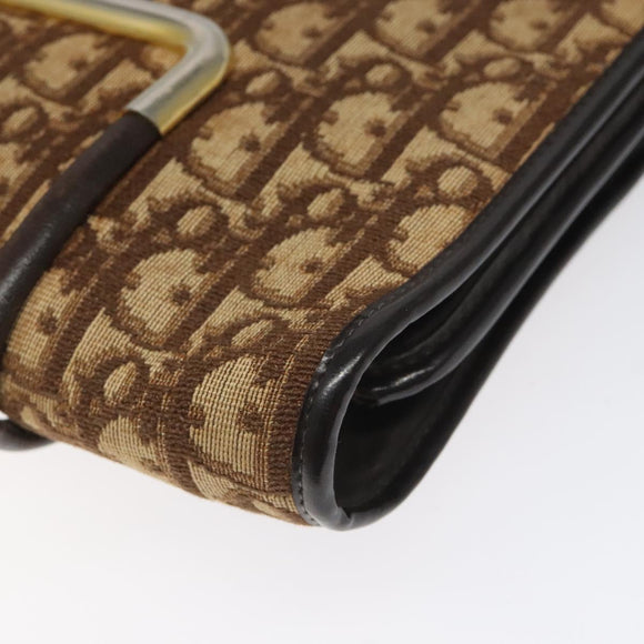 Christian Dior Trotter Canvas Shoulder Bag Brown Auth 114260