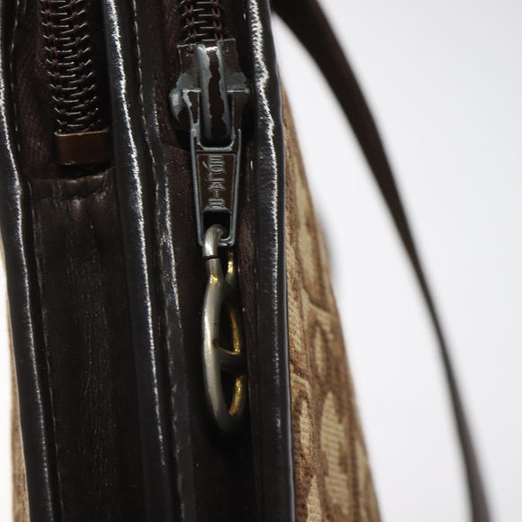 Christian Dior Trotter Canvas Shoulder Bag Brown Auth 114260
