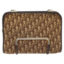 Christian Dior Trotter Canvas Shoulder Bag Brown Auth 114260-2