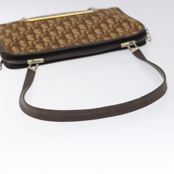 Christian Dior Trotter Canvas Shoulder Bag Brown Auth 114260