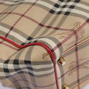 BURBERRY Nova Check Shoulder Bag PVC Leather Beige Auth 114263-9