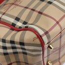 BURBERRY Nova Check Shoulder Bag PVC Leather Beige Auth 114263-15