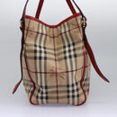 BURBERRY Nova Check Shoulder Bag PVC Leather Beige Auth 114263-3