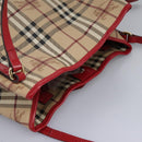 BURBERRY Nova Check Shoulder Bag PVC Leather Beige Auth 114263-6