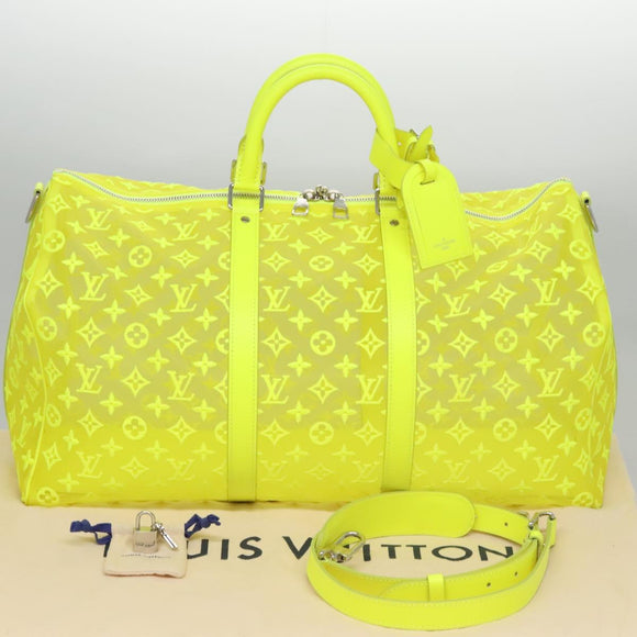 LOUIS VUITTON See Through Keepall Bandouliere 50 Bag Yellow M55380 Auth 114280S