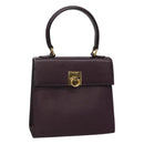 CELINE Hand Bag Leather Purple Auth 114282-1