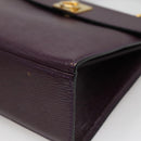 CELINE Hand Bag Leather Purple Auth 114282-10