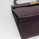 CELINE Hand Bag Leather Purple Auth 114282-14