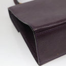 CELINE Hand Bag Leather Purple Auth 114282-16
