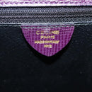 CELINE Hand Bag Leather Purple Auth 114282-15