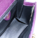 CELINE Hand Bag Leather Purple Auth 114282-17