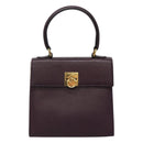 CELINE Hand Bag Leather Purple Auth 114282-2
