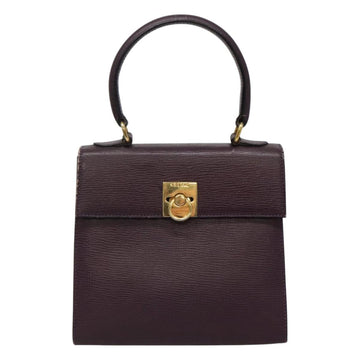 CELINE Hand Bag Leather Purple Auth 114282 - 0