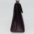 CELINE Hand Bag Leather Purple Auth 114282-4