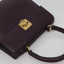 CELINE Hand Bag Leather Purple Auth 114282-6