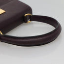 CELINE Hand Bag Leather Purple Auth 114282-7