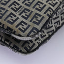 FENDI Zucchino Canvas Shoulder Bag Navy Auth 114284-14