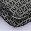 FENDI Zucchino Canvas Shoulder Bag Navy Auth 114284-15