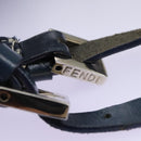 FENDI Zucchino Canvas Shoulder Bag Navy Auth 114284-17