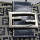 FENDI Zucchino Canvas Shoulder Bag Navy Auth 114284-18