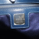 FENDI Zucchino Canvas Shoulder Bag Navy Auth 114284-19