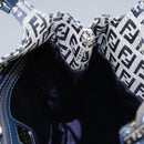 FENDI Zucchino Canvas Shoulder Bag Navy Auth 114284-20