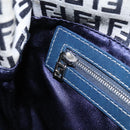 FENDI Zucchino Canvas Shoulder Bag Navy Auth 114284-22