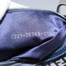 FENDI Zucchino Canvas Shoulder Bag Navy Auth 114284-12