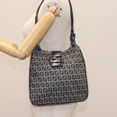 FENDI Zucchino Canvas Shoulder Bag Navy Auth 114284-24