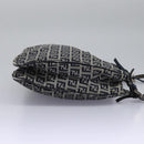 FENDI Zucchino Canvas Shoulder Bag Navy Auth 114284-4