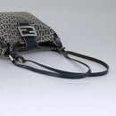 FENDI Zucchino Canvas Shoulder Bag Navy Auth 114284-7