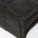 HERMES Her Line PM Tote Bag Canvas Gray Silver Auth 114293-9