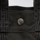 HERMES Her Line PM Tote Bag Canvas Gray Silver Auth 114293-17
