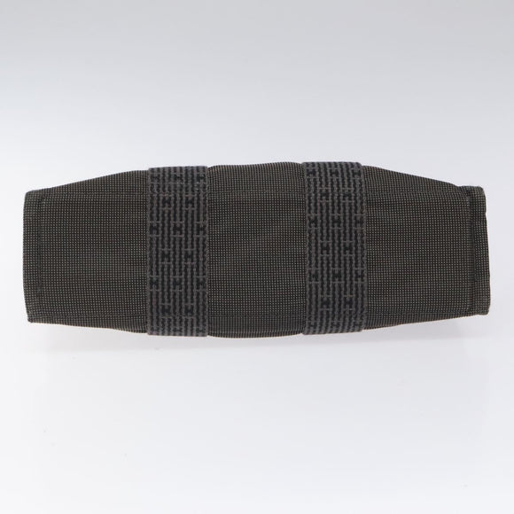 HERMES Her Line PM Tote Bag Canvas Gray Silver Auth 114293