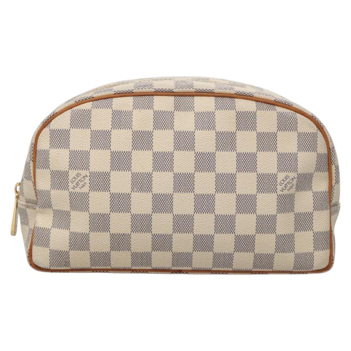 LOUIS VUITTON Damier Azur Trousse Toilette Cosmetic Pouch N41420 LV Auth 114307 - 0