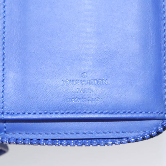 LOUIS VUITTON Taurillon Monogram Zippy Wallet Wallet Blue M80791 LV Auth 114310