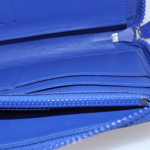 LOUIS VUITTON Taurillon Monogram Zippy Wallet Wallet Blue M80791 LV Auth 114310