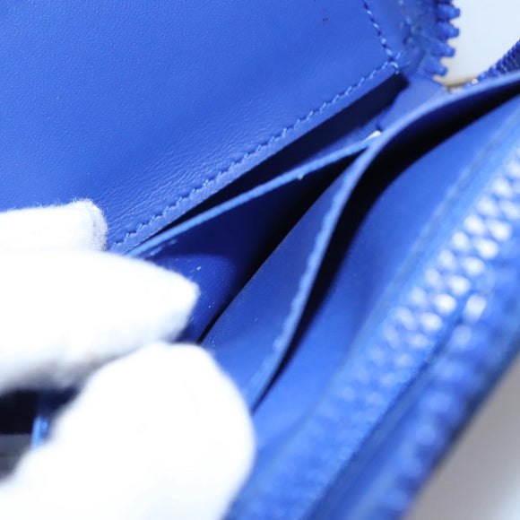 LOUIS VUITTON Taurillon Monogram Zippy Wallet Wallet Blue M80791 LV Auth 114310