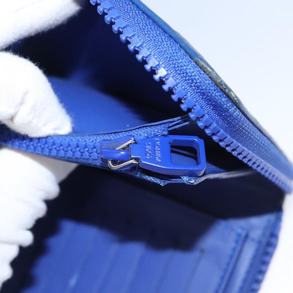 LOUIS VUITTON Taurillon Monogram Zippy Wallet Wallet Blue M80791 LV Auth 114310