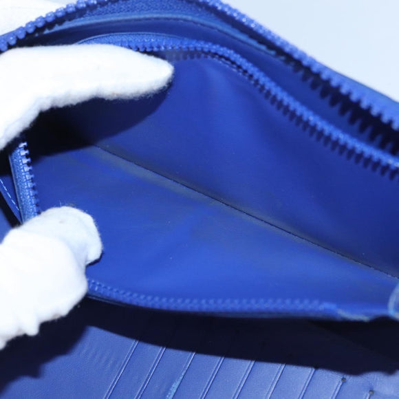 LOUIS VUITTON Taurillon Monogram Zippy Wallet Wallet Blue M80791 LV Auth 114310