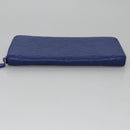 LOUIS VUITTON Taurillon Monogram Zippy Wallet Wallet Blue M80791 LV Auth 114310-6