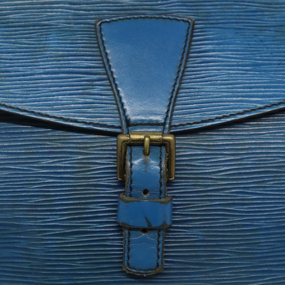 LOUIS VUITTON Epi June Feuille Shoulder Bag Blue M52155 LV Auth 114323